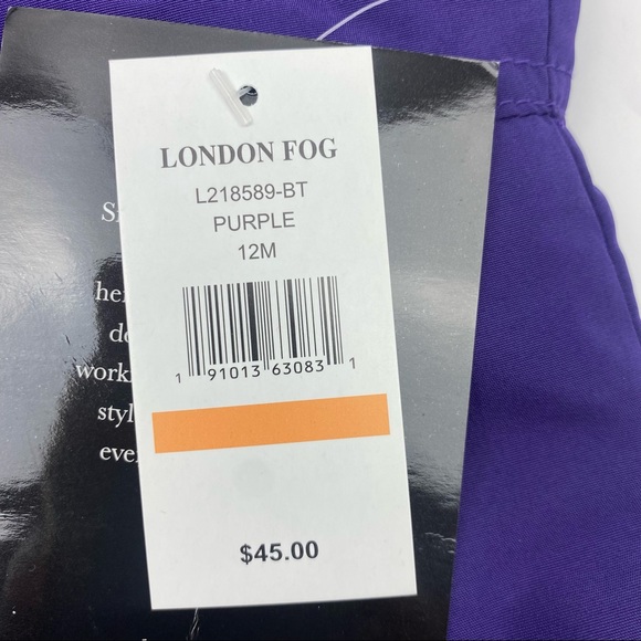 LONDON FOG Baby Girls Classic Snow Bib Ski Snowsuit Purple, Size 12 Months NWT - Picture 8 of 8